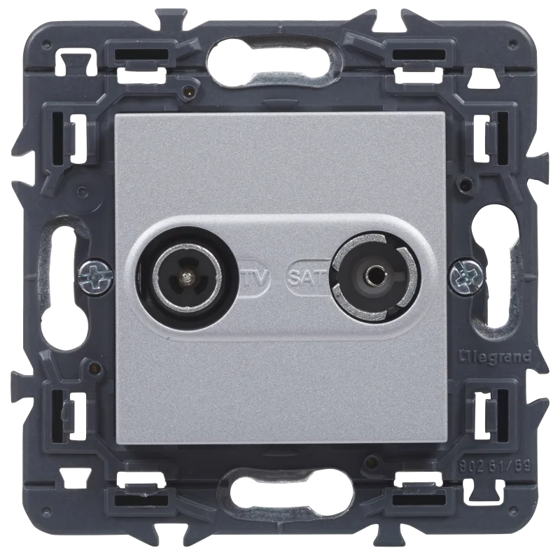 Toma tv única legrand valena next aluminio