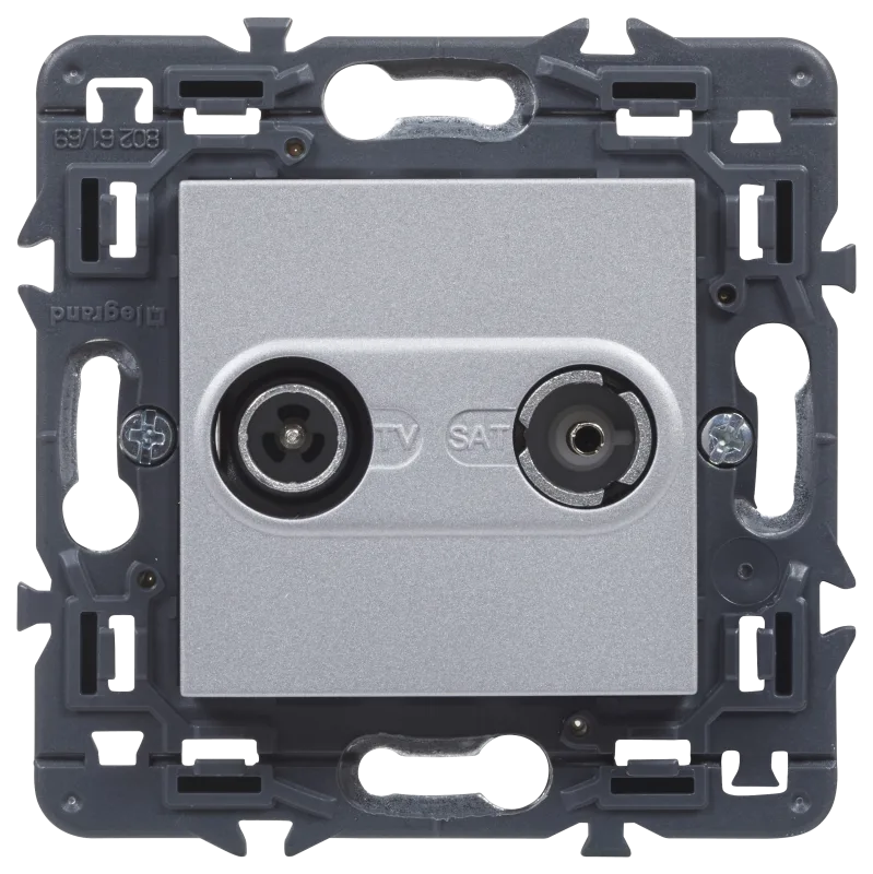 Toma tv intermedia legrand valena next aluminio