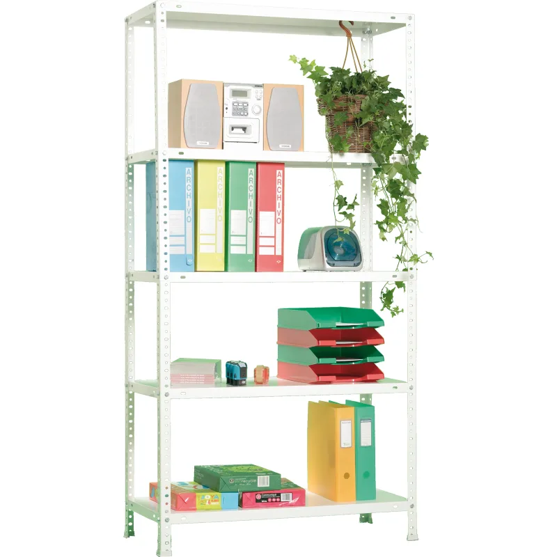 Estanteria metalica con tornillos comfort blanca mini 5 estantes 180x80x30 cm