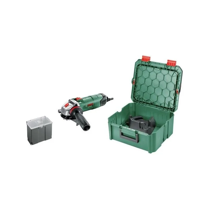 Amoladora angular bosch pws 850-125 + systembox (verde/negro, 850 vatios) 06033a270d