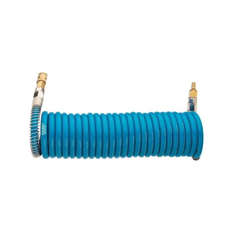 Manguera de aire comprimido en espiral hazet 9040s-10 azul, con juntas giratorias, 7,62 metros 9040s-10