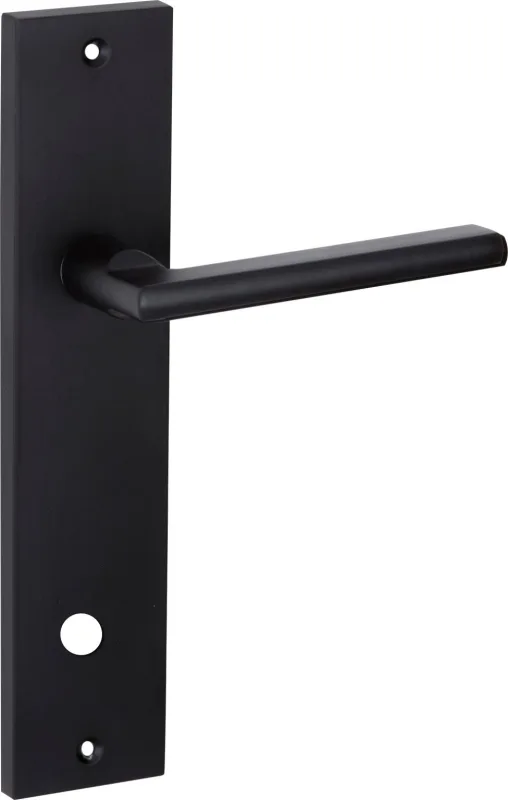 Juego de manilla para puerta new goteborg negra con agujero condena a 70 mm