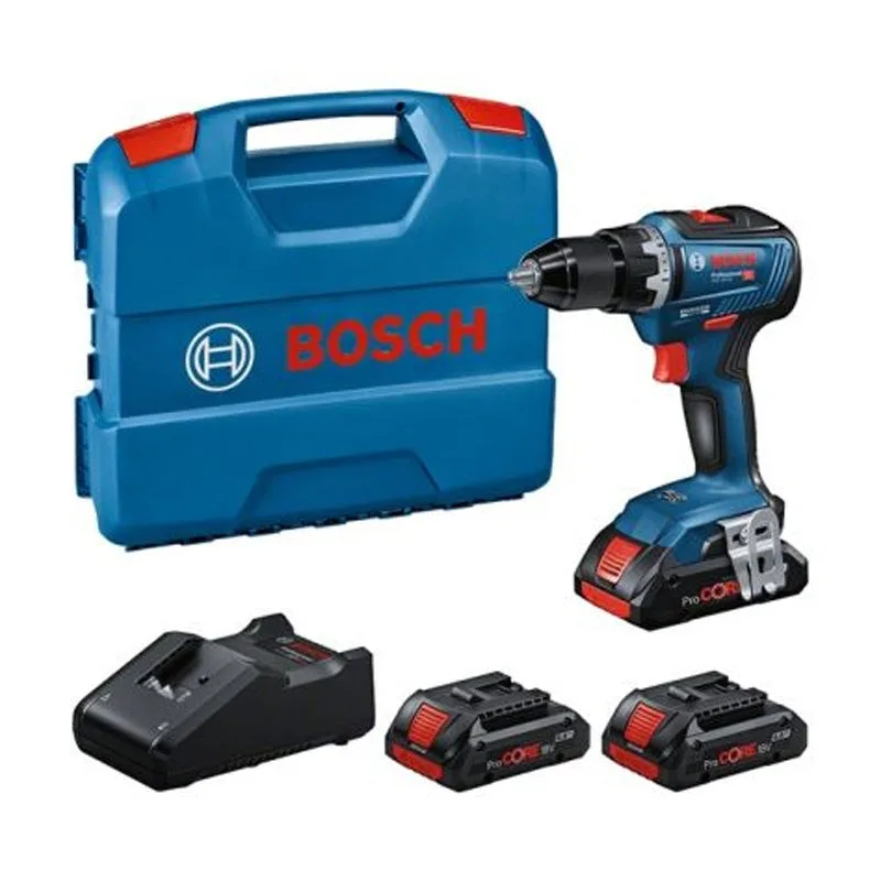 Bosch professional taladro/destornillador inalámbrico gsr 18v-55, 3 baterías 18v 4,0 ah, en caja l