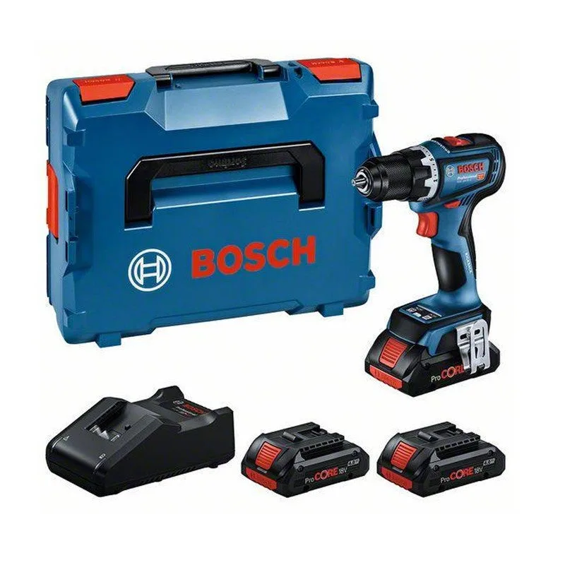 Bosch professional taladro atornillador a batería gsr 18v-90 3 baterías procore18v 4,0 ah, en l-boxx