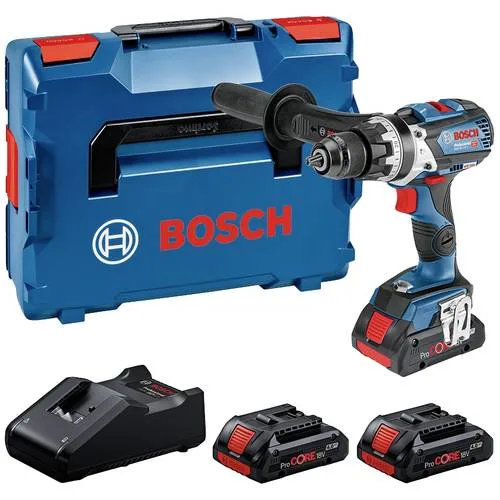 Bosch professional taladro percutor inalámbrico gsb 18v-110 c 3x batería procore18v 4.0ah, l-boxx