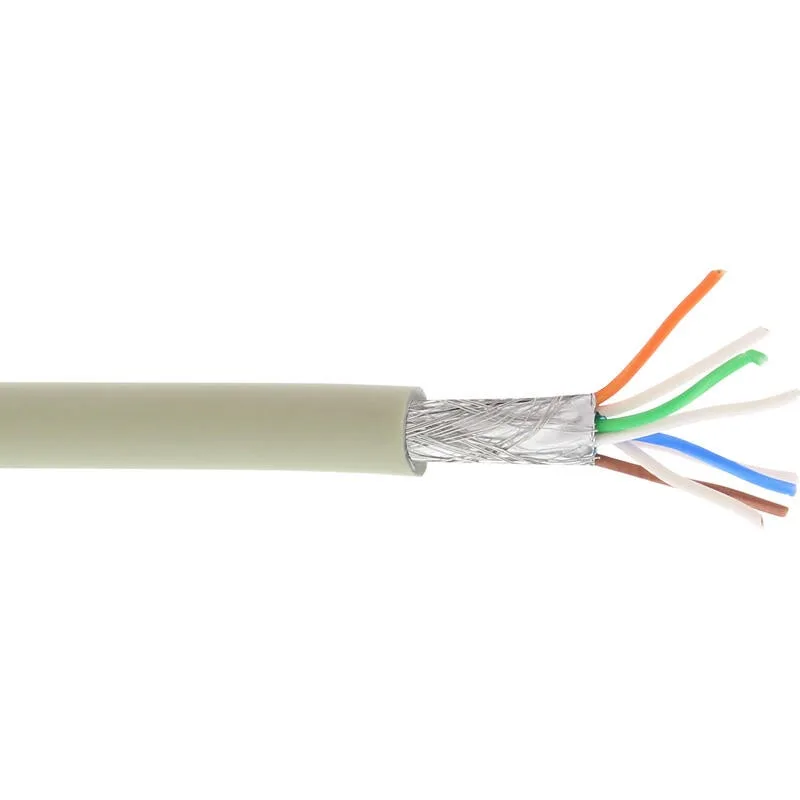 Cable de red inline s/ftp pimf cat.6a libre de halógenos 500mhz gris 100m