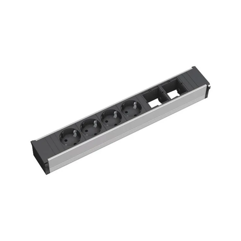 Bachmann coni modulträger 6-fach, 4x strom, 2x custom module, steckdosenleiste 912.007