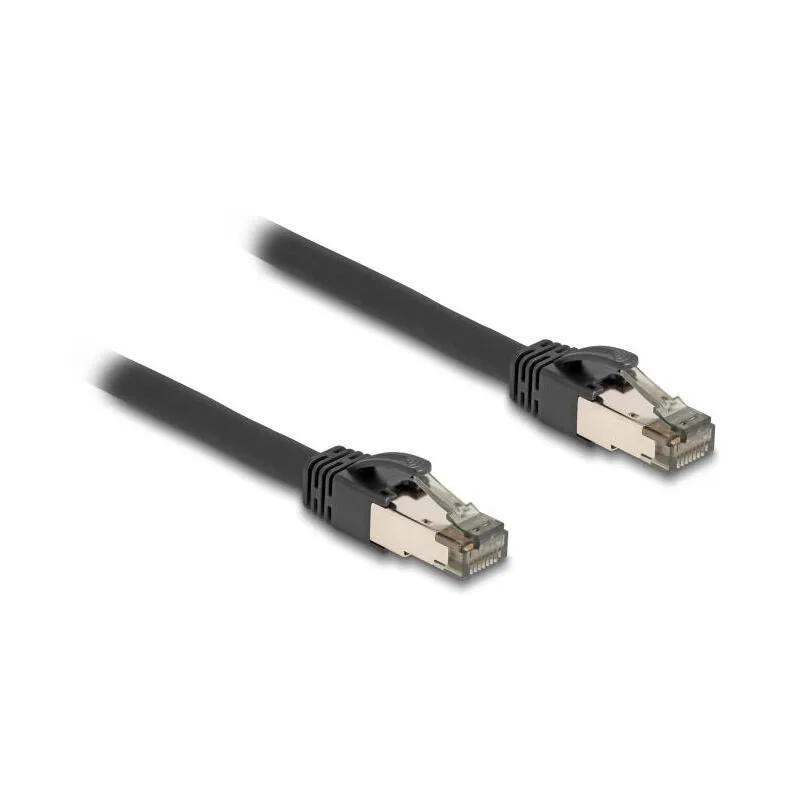 Delock 80245 cable de red rj45 cat.6a u/ftp ultraflexible con cubierta metálica interior, 15 m, negro