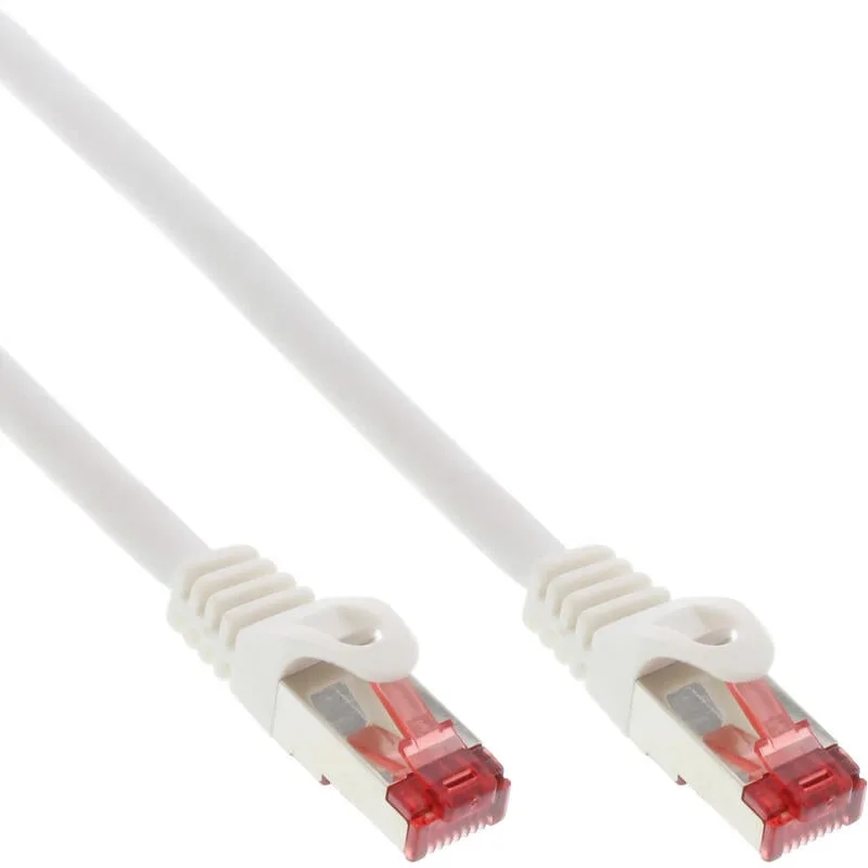 100 piezas bulk-pack inline patch cable, s/ftp (pimf), cat.6, 250 mhz, pvc, cca, blanco, 0,5 m