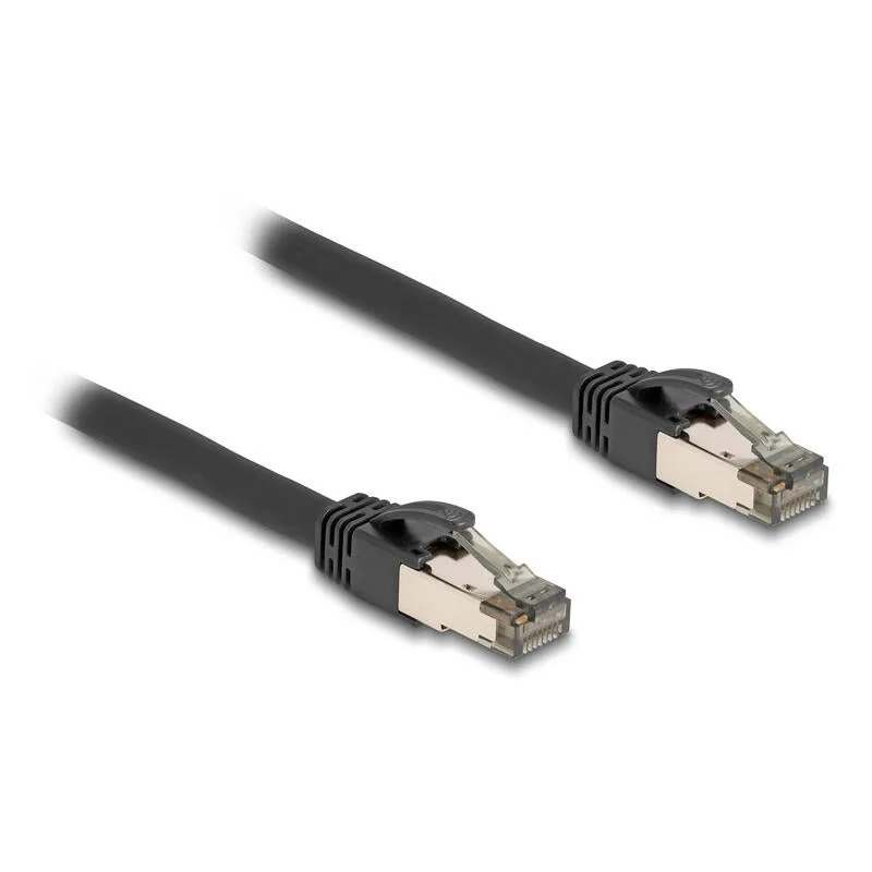 Delock 80244 cable de red rj45 cat.6a u/ftp ultraflexible con cubierta metálica interior, 10 m, negro