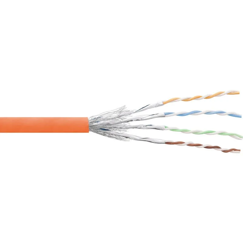Cable de red inline s/ftp pimf cat.6 naranja awg27 pvc cu 100m