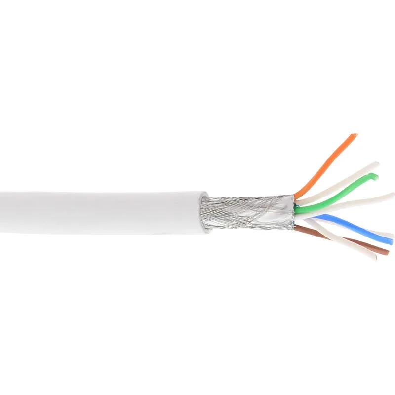 Cable de red inline s/ftp pimf cat.6a libre de halógenos 500mhz blanco 100m