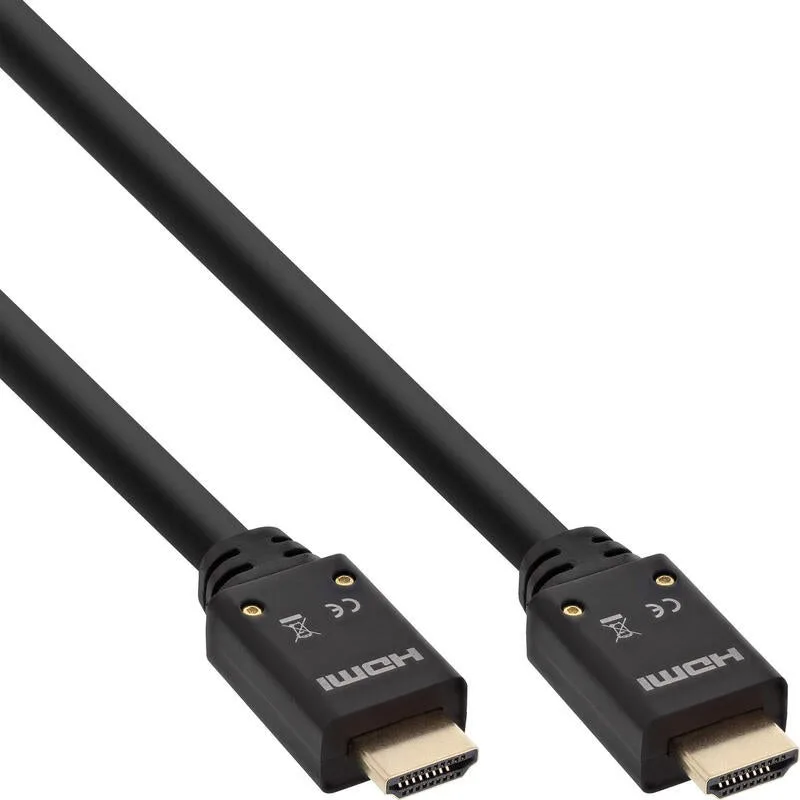 Cable hdmi de activo inline con ethernet, 4k2k, m/m, negro, contactos dorados, 25 m