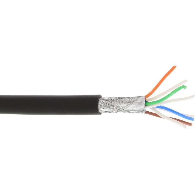 Cable de red inline s/ftp pimf cat.6a libre de halógenos 500mhz negro 100m