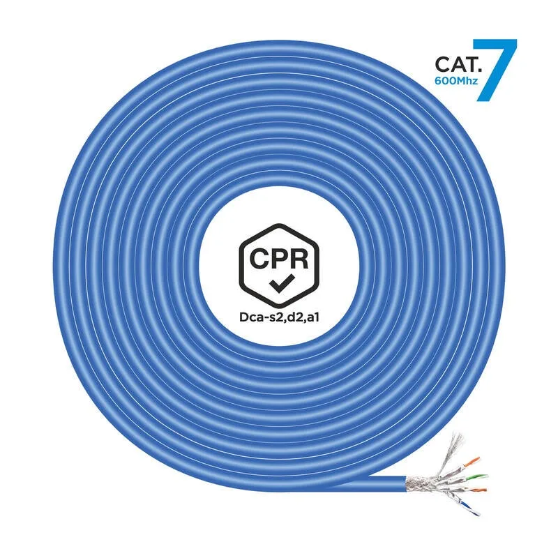 Bobina de cable rj45 sftp awg23 lszh cpr dca aisens a146-0664 cat.7 100m azul