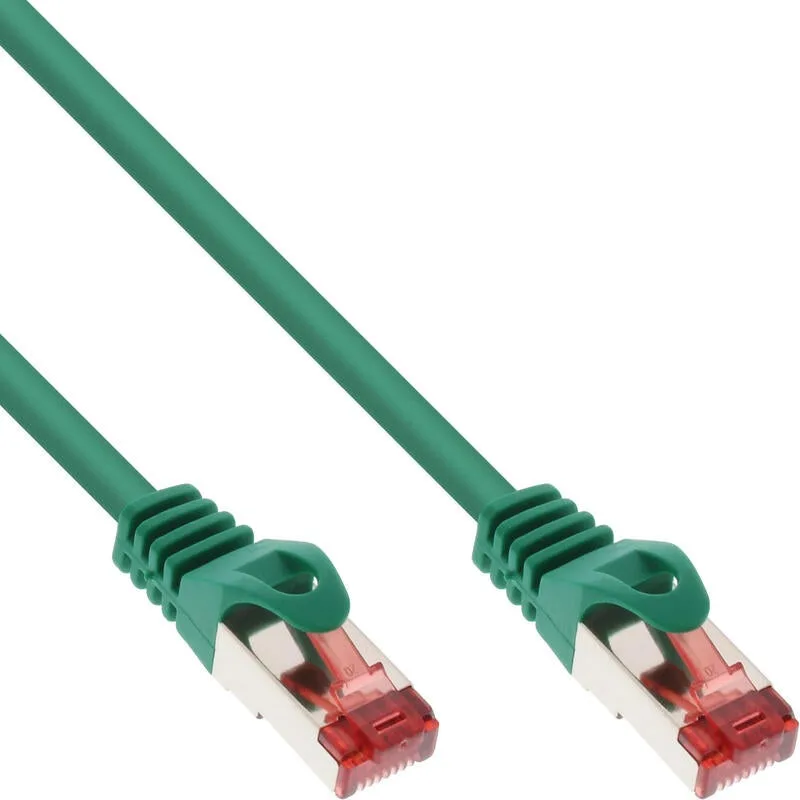 100 piezas bulk-pack inline cable de red s/ftp pimf cat.6 250mhz pvc cobre verde 0.5m