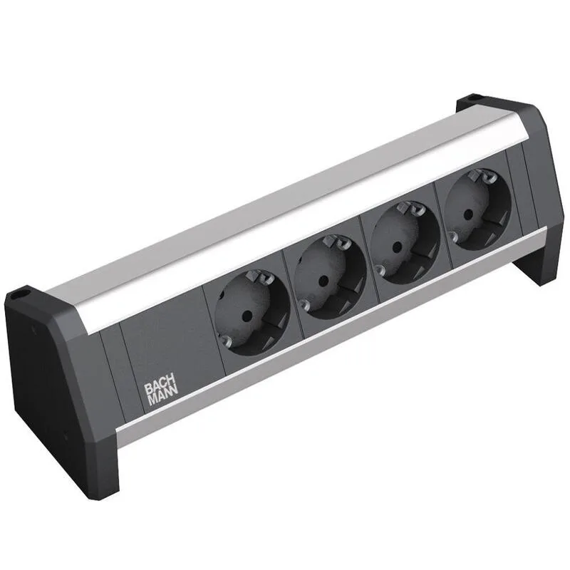 Bachmann desk regleta de mesa de 4 vías, aluminio anodizado