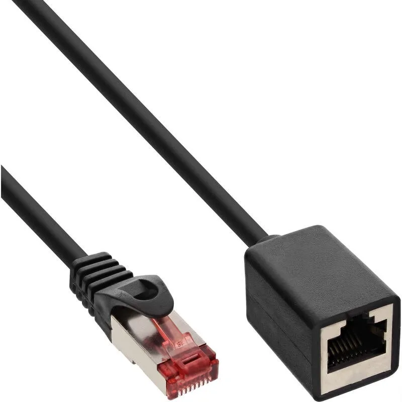 50 piezas bulk-pack inline cable de red extension s/ftp pimf cat.6 250mhz cobre libre de halógenos negro 1m