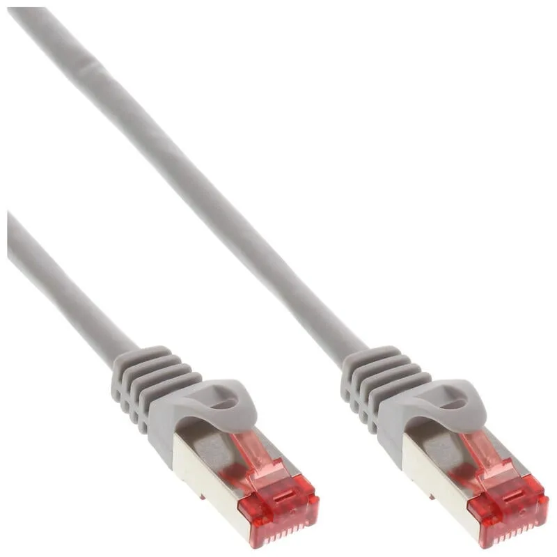 200 piezas bulk-pack inline patch cable, s/ftp (pimf), cat.6, 250 mhz, pvc, cca, gris, 0,25 m