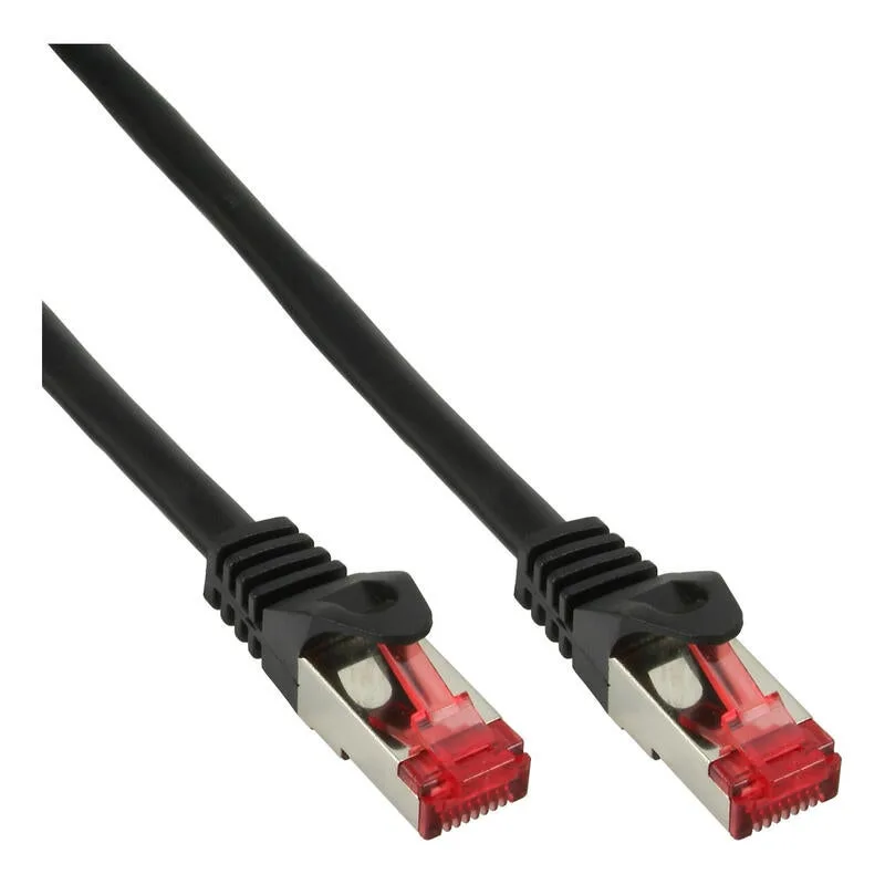 25 piezas bulk-pack inline cable de red s/ftp pimf cat.6 250mhz pvc cobre negro 5m