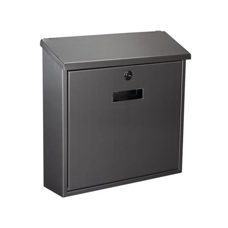 Perel boîte aux lettres monaco, montage mural, avec porte-nom, 2 clés, dimensions (h x l x p) 36.8 x 36.5 x 10 cm, argenté