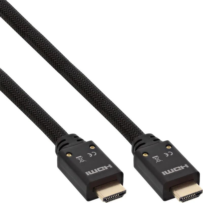 Cable hdmi de activo inline con ethernet, 4k2k, m/m, negro, contactos dorados, 10 m
