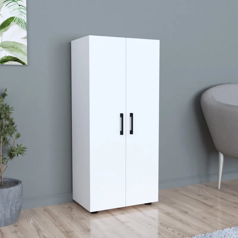 Armario åsnes con 2 puertas y 3 compartimentos aglomerado 108 x 49 x 32 cm - blanco [en.casa]