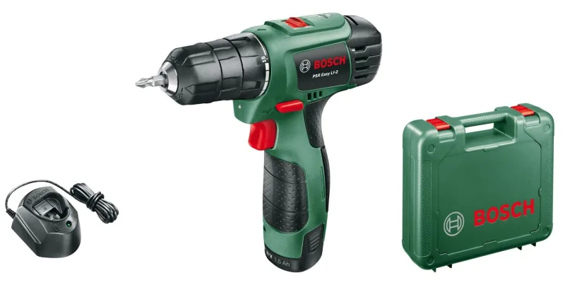 Bosch psr easy li-2 taladro atornillador sin cable 10.8v - incluye taladro + caja + carga batería + 38pz set