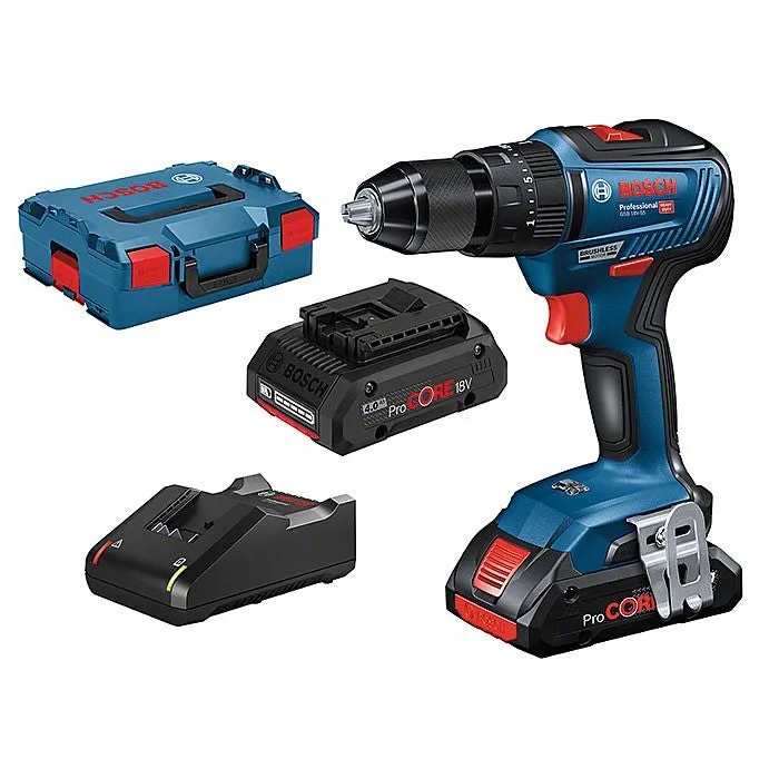 Taladro atornillador a batería bosch professional gsb18v-55 18v con 2 baterías