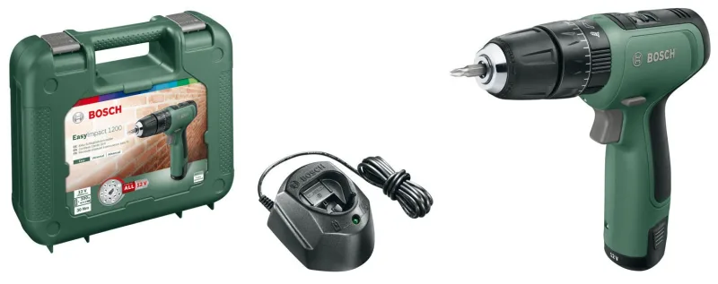 Taladro atornillador sin cable de 12v 1,5ah integrado con estuche bosch - incluye cargador de batería+estuche