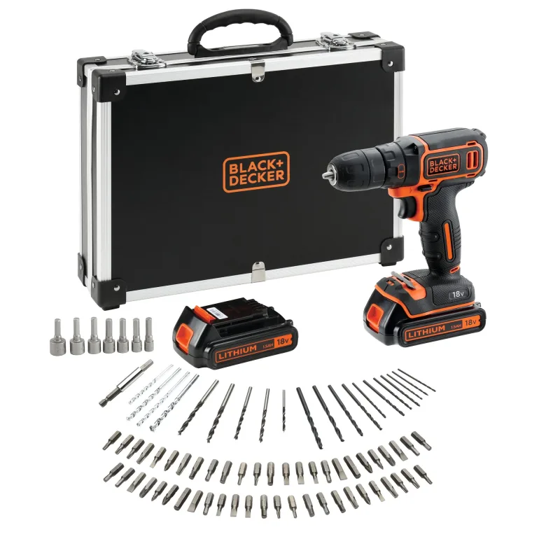 Black+decker bdcdc18bafc-qw trapano avvitatore a batteria, 18 volt, nero/arancione