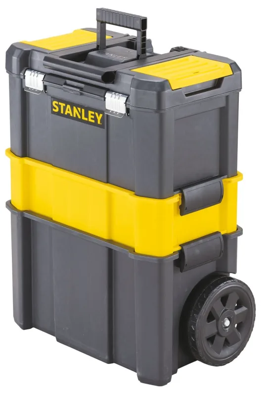 Carro para herramientas y piezas pequeñas con 3 niveles de almacenamiento y cierre profesional stanley