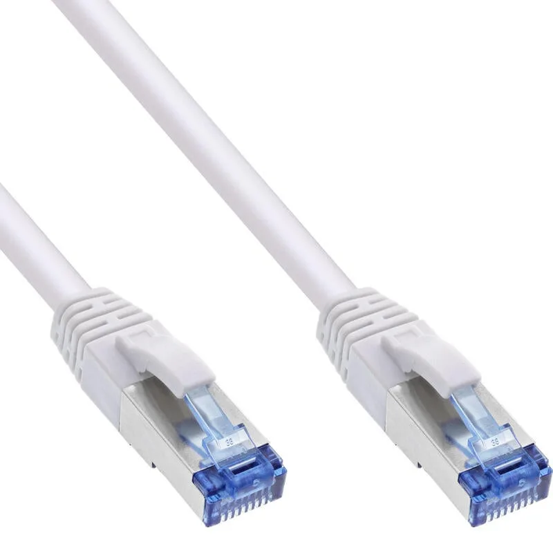 40 piezas bulk-pack inline cable de red s/ftp pimf cat.6a libre de halógenos 500mhz blanco 2m