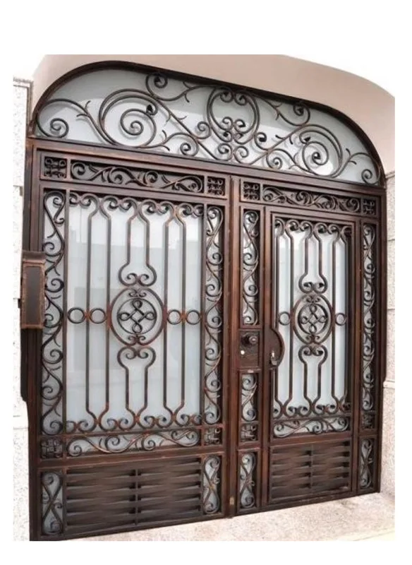 Portón, puerta de garaje artesanal metálica para exterior, de dos hojas, hecha a mano, de hierro forjado 275x300, viveidea mod. lord