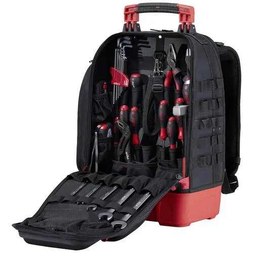 Wiha mechanic tool backpack 41 pieces i with mechanic basic equipment i sturdy base i with laptop compartment i pockets for accessories (45529)