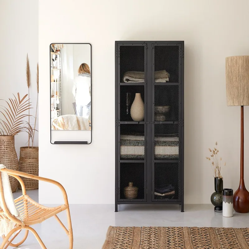 Tikamoon armario en metal negro 175 cleo