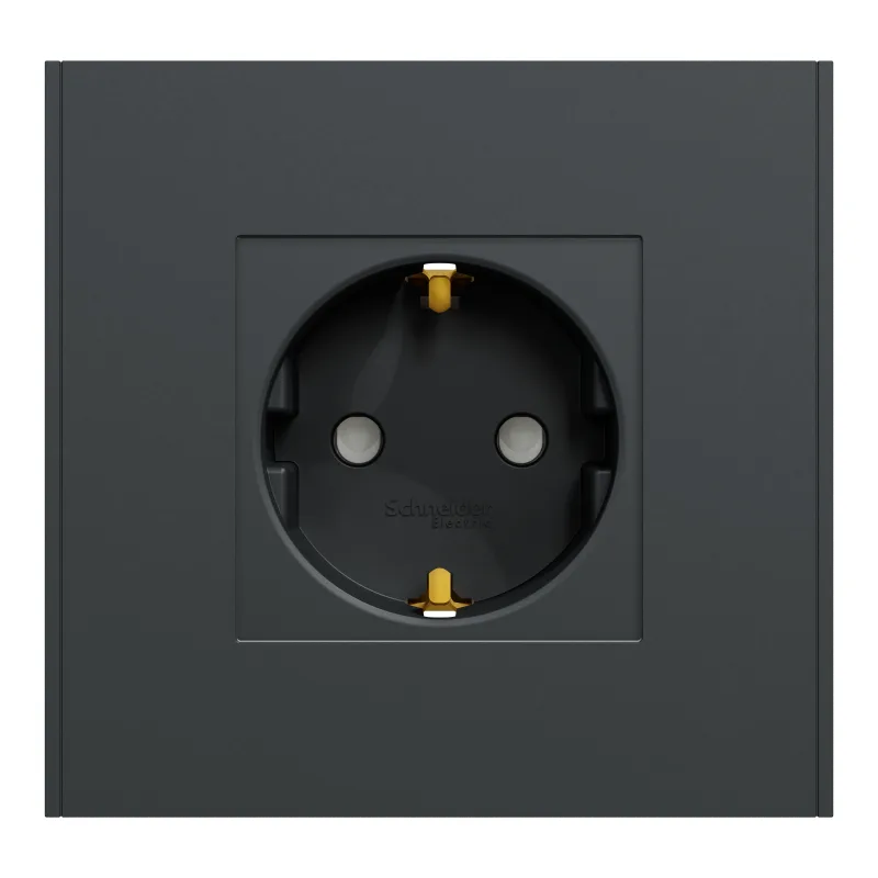 Pack de 3 enchufes schuko monoblock unica antracita