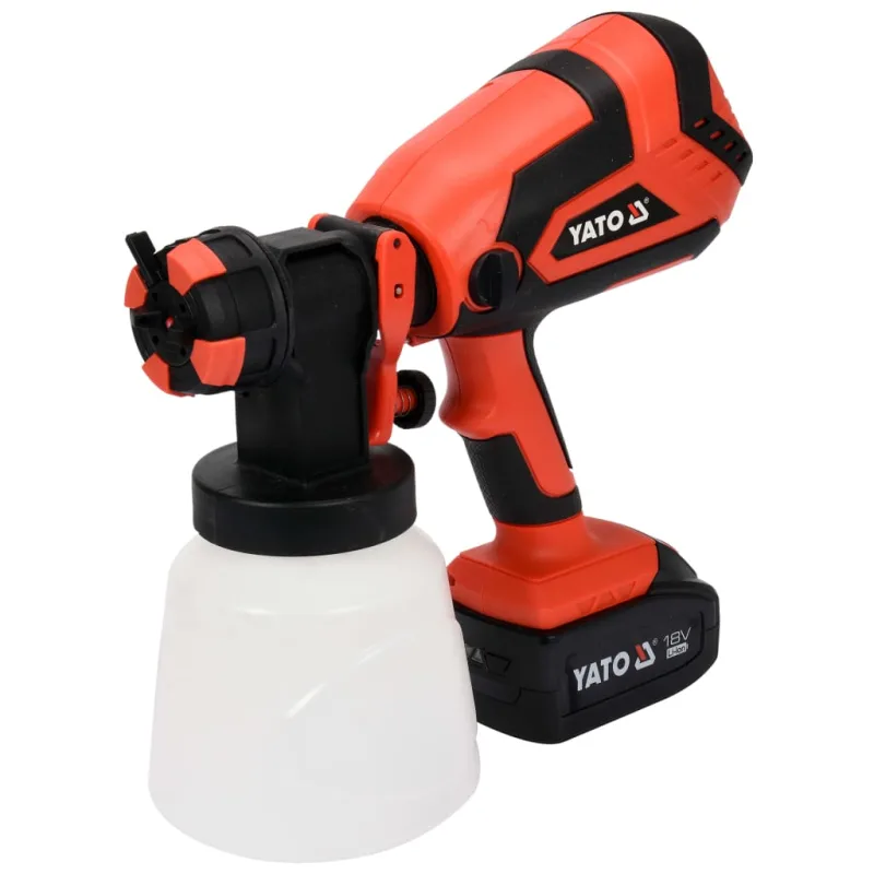 Yato pistola pulverizadora con batería iones de litio 4,0ah 18v 1l/min