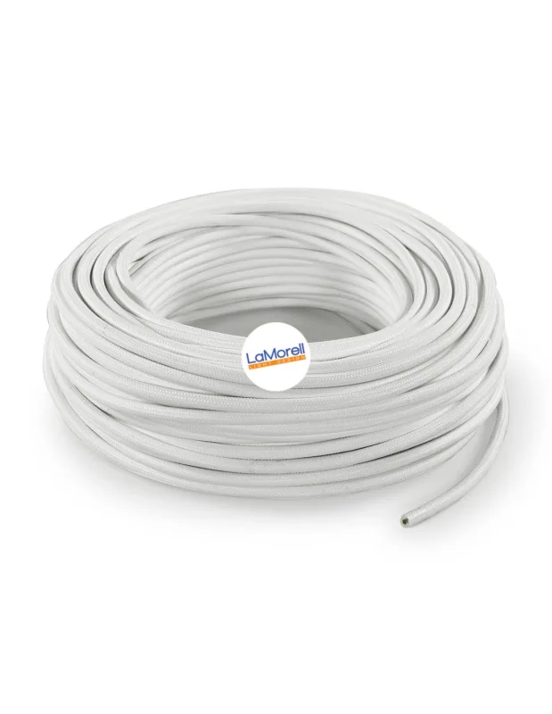 Lamorelllightdesign - cable eléctrico redondo para instalaciones a vista blanco lm01 50mt 3x1,50