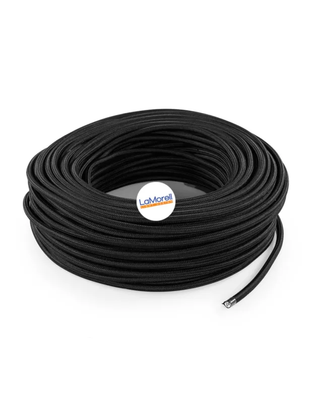 Lamorelllightdesign - cable eléctrico redondo para instalaciones a vista negro lm10 20mt 3x1,50