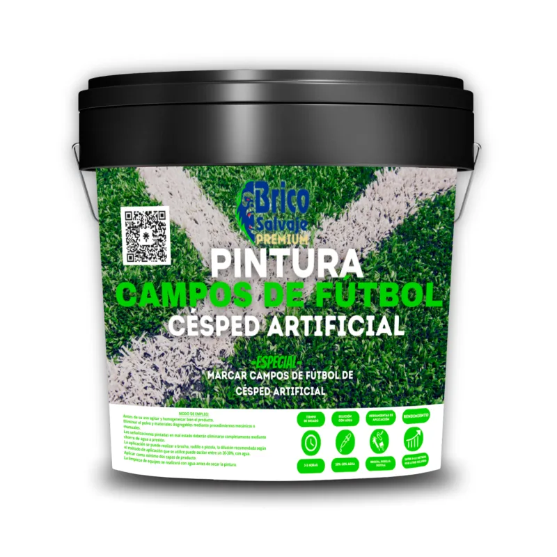 Pintura campos de fútbol artificial blanca bricosalvaje premium 4 litros