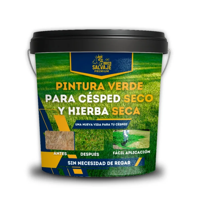 Pintura para césped seco y hierba seca verde bricosalvaje premium 14 l