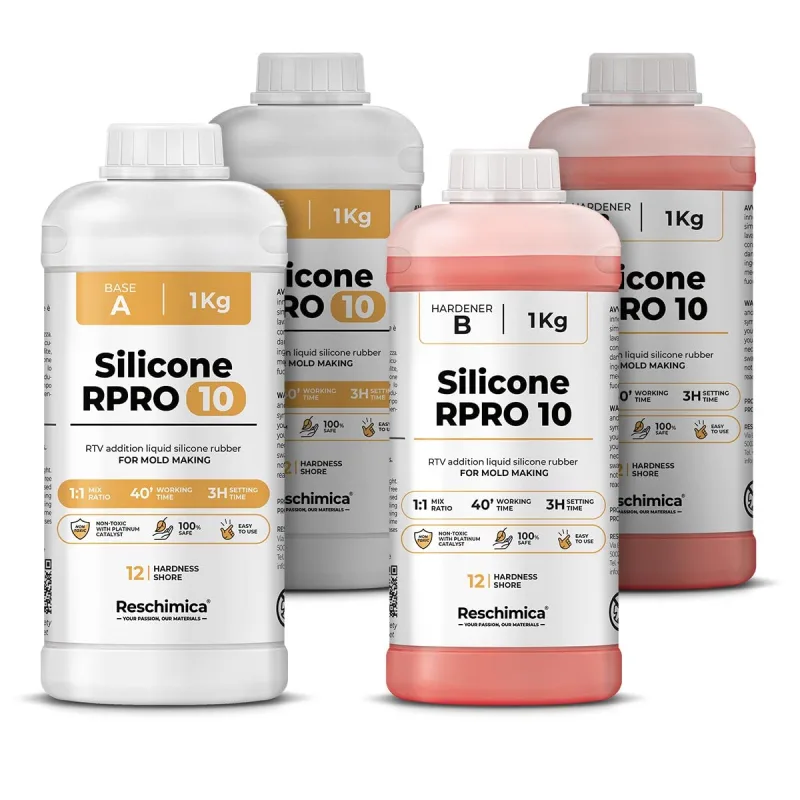 R pro 10 silicona líquida para la fabricación de moldes de silicona, no tóxica y rápida 1: 1 (4 kg)