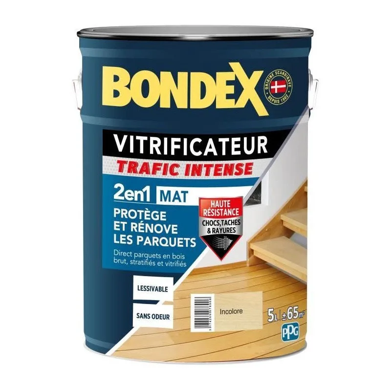 Barniz incoloro tráfico pesado - bondex - 446439 - mate - 5 l
