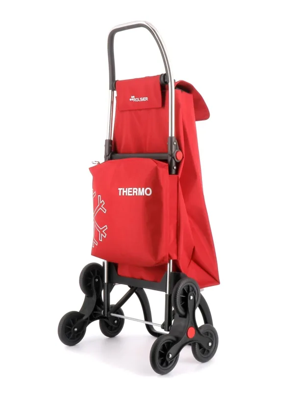 Carro rolser i-max termo zen 6 ruedas sube escaleras plegable - rojo