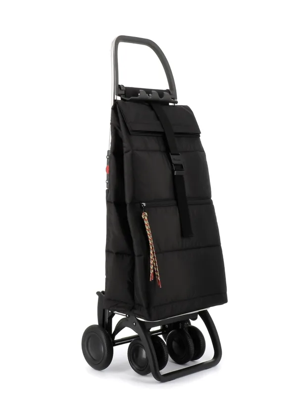 Carro rolser big polar 4 ruedas 2 giratorias plegable - negro