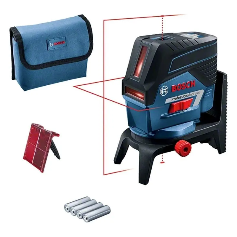Bosch 0601066g08 nivel láser combinado gcl 2-50 c prof + rm2 + aa1 ptos plomada +/-0,3 mm/m alcance 20m o 50m con recep
