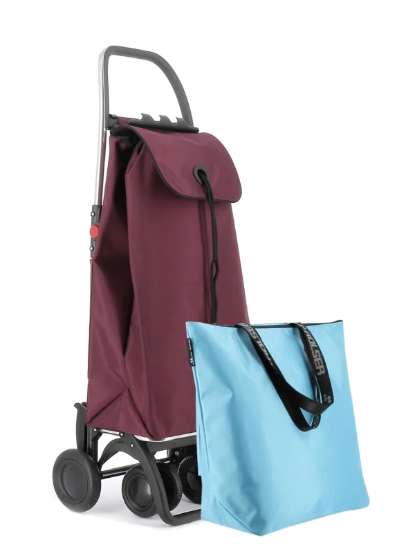 Combo carro rolser i-max mf 4 ruedas 2 giratorias plegable + bolsa extra - burdeos