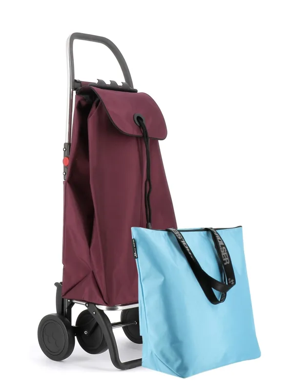 Combo carro rolser i-max mf 4 ruedas plegable + bolsa extra - burdeos