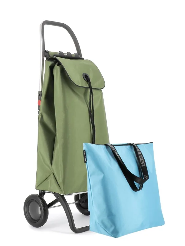 Combo carro rolser i-max mf 2 ruedas plegable + bolsa extra - kaki
